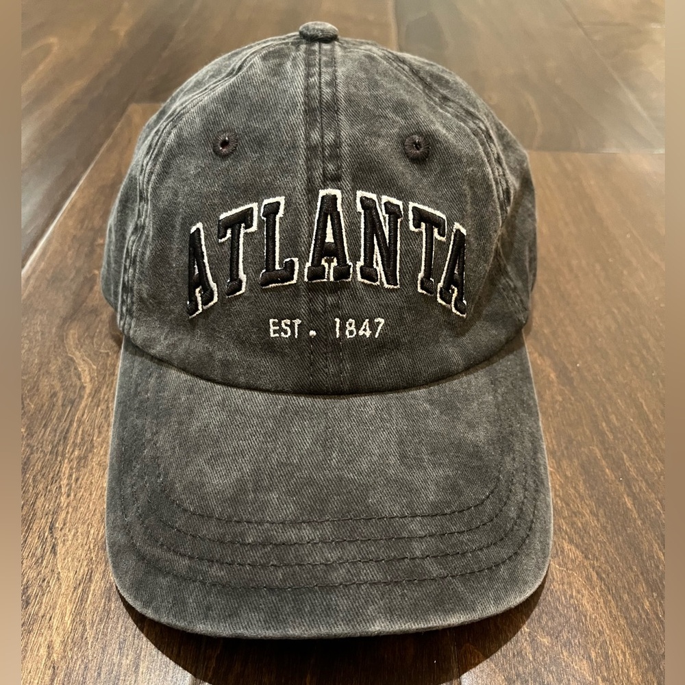 Atlanta Georgia EST. 1847 Baseball Cap - Washed Black Vintage Style Hat
